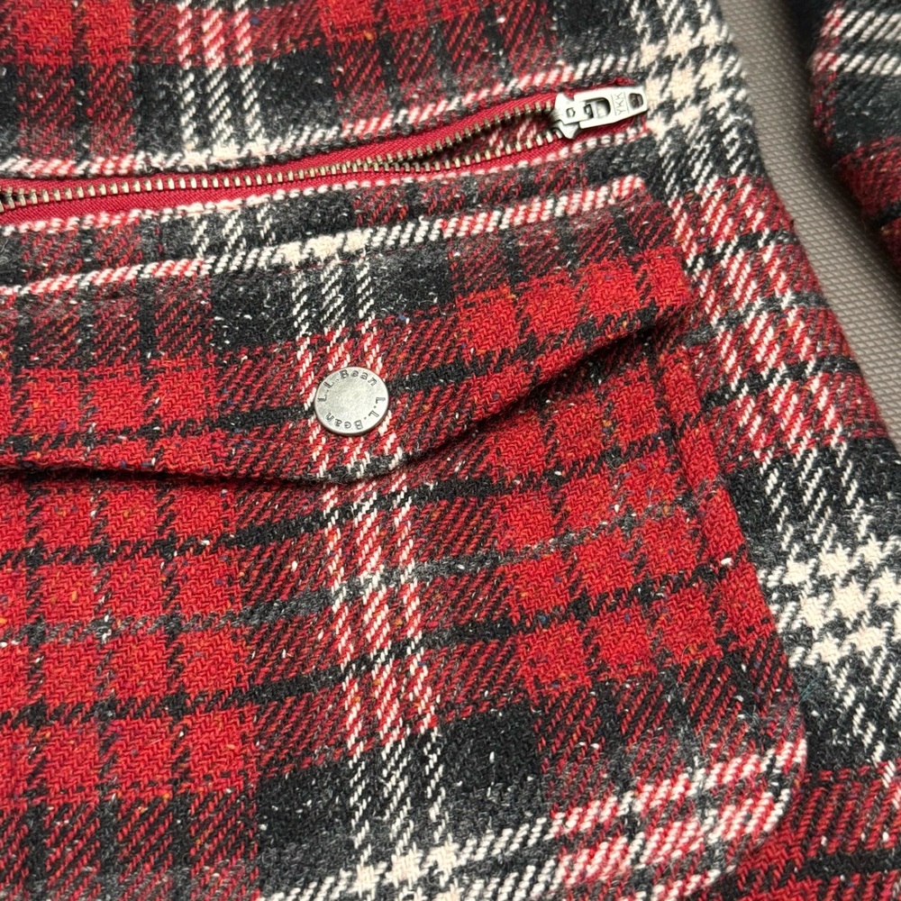 L.L. Bean Stonington Jacket‎ Wool Silk Plaid Elbow Patches Equestrian Tweed M - Picture 5 of 11